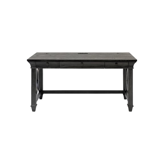 Traditional Wood Writing Desk Office Table with Drawers Black