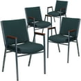 thumbnail image 2 of BizChair 4 Pack Heavy Duty Green Patterned Fabric Stack Chair with Arms, 2 of 10