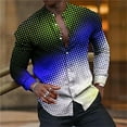 thumbnail image 1 of Camisa larga de verano para hombre, cuello alto, camisa clásica con estampado 3D, botones, moda retro, ropa urbana de alta calidad, 1 of 6