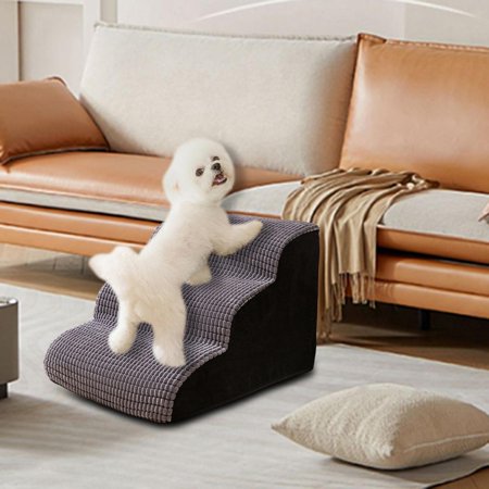Mini Puppy Ramp Dog Stairs Ramps Nonslip 3 Tiers Indoor Ramp for Small Pets Older Dogs ...
