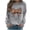Gray women long sleeve t-shirt a1, variant on Spring Casual Long Sleeve T-Shirt for Women Round Neck Letter Print Mama Bow Basic Tee Shirt Party Outfits, Gray L