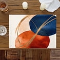 thumbnail image 2 of Navy Blue Burnt Orange Placemats for Dinning Table Set of 4, Geometric Modern Boho Art Burlap Kitchen Place Mats Waterproof Cloth Table Mats, Indoor Outdoor Placemats Easy Clean Dinner Decor, 2 of 8