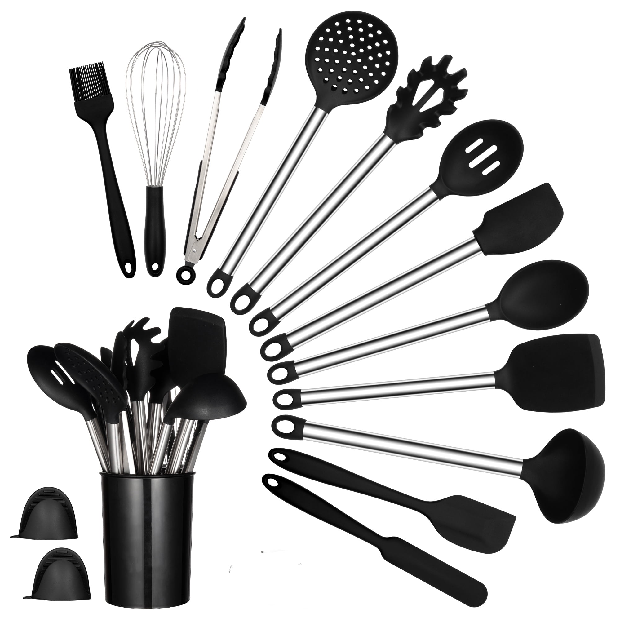 HAEMORE Silicone Cooking Utensils Set,Heat Resistant Kitchen Utensils