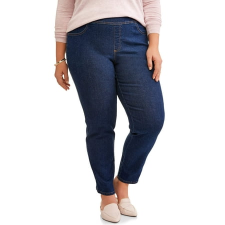 Terra & Sky Women's Plus Size 2 Pocket Pull On Pant, Also in (Best Pants For Plus Size Women)
