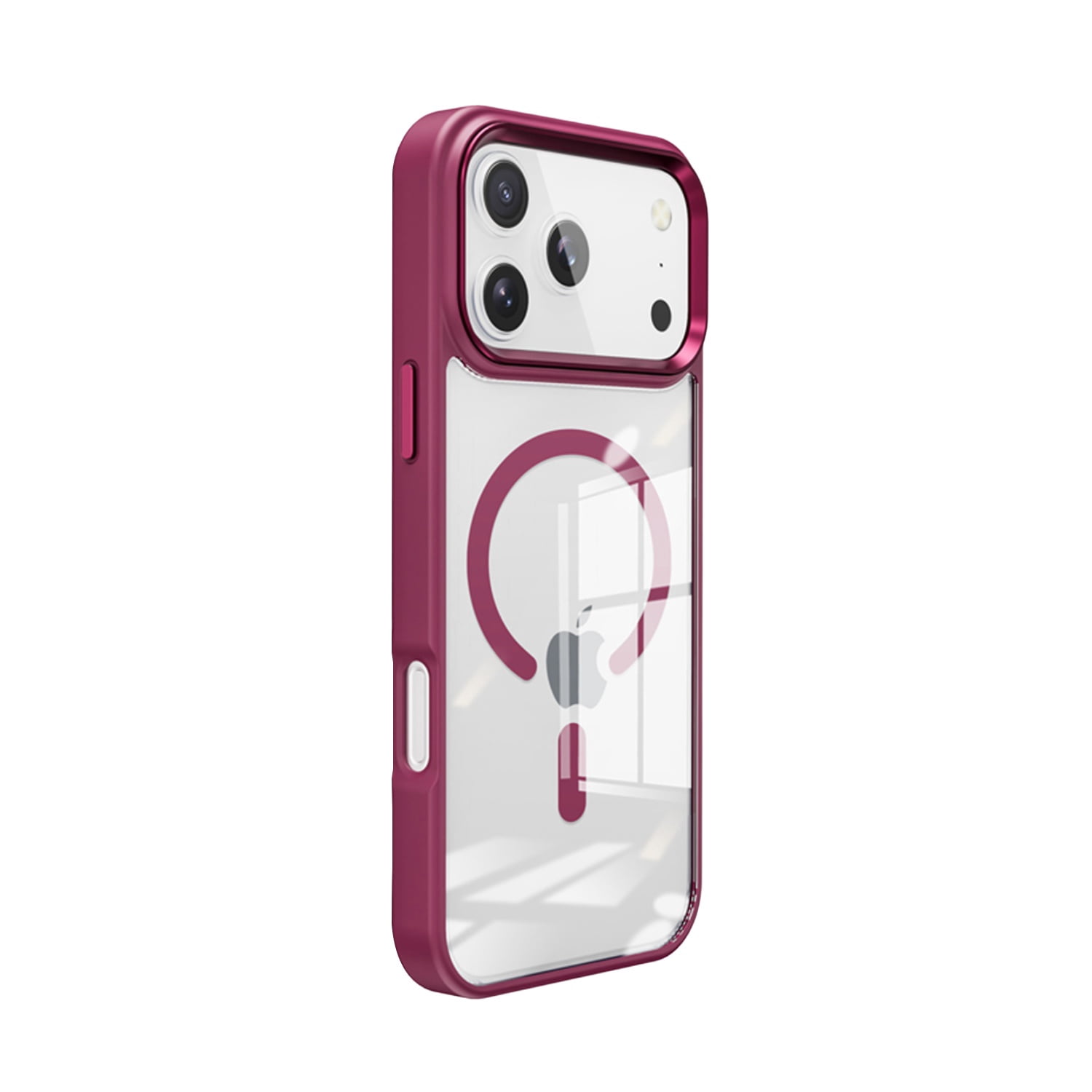 iPhone 17 Pro Max Aluminum Case with Wireless Charging Compatibility - Burgundy