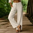 thumbnail image 4 of Oplxuo Wide Leg Lounge Pants for Women Lightweight Summer Loose Elastic High Waisted Palazzo Trousers with Pockets, 4 of 4