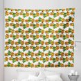 thumbnail image 1 of Fall Colors Tapestry, Autumn Ornament Blooming Flowers Nature Themed Illustration Print, Fabric Wall Hanging Decor for Bedroom Living Room Dorm, 5 Sizes, Green Orange and White, by Ambesonne, 1 of 1