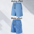 thumbnail image 6 of Mens Shorts Pants Lightweight Athletic Pull-On Quick Dry Ice Slik Elastic Waist Zipper Pockets,Casual Beach Shorts for Summer, 6 of 9