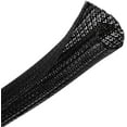 thumbnail image 1 of ORUYROP 10ft-1 inch Braided Cable Management Sleeve Cord Protector-Self-Wrapping Split Wire Loom for TV/Computer/Home Theater/Engine Bay-Black, 1 of 6
