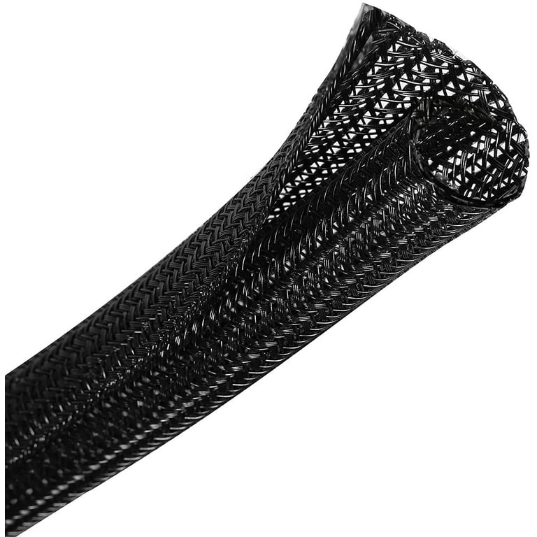1/4 expandable braided sleeving, carbon/black (Sold by the foot