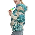 thumbnail image 2 of Lsque Watercolor Sea Turtle Pattern Casual Women's Hoodie,Hooded Sweatshirt with Kangaroo Pocket,Pullover Hoodie with Eye-catching Drawstrings-Small, 2 of 7