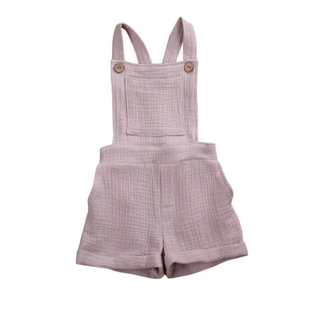 

Canrulo Toddler Baby Boy Girl Solid Color Sleeveless Romper Jumpsuit Bib Overall Suspender Pants Summer Clothes Pink 3-4 Years