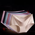 thumbnail image 3 of Bragas de seda de hielo sin costuras para mujer, ropa interior cómoda de talla grande, M-XXL de cintura media, múltiples opciones de Color, lencería, 3 uds./Set, 3 of 4