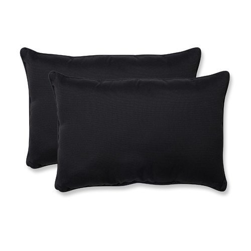 Pillow Perfect Outdoor/ Indoor Fresco Navy Rectangle Throw Pillow (Set