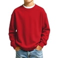 thumbnail image 2 of Boys Sweatshirt Crewneck Pullover Long Sleeve Solid Fleece Tops Fall Clothes, 2 of 5