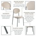 thumbnail image 3 of LeisureMod Euston Modern Velvet Dining Chair Kitchen Side Chair with Grey Powder Coated Steel Frame in Beige, 3 of 10