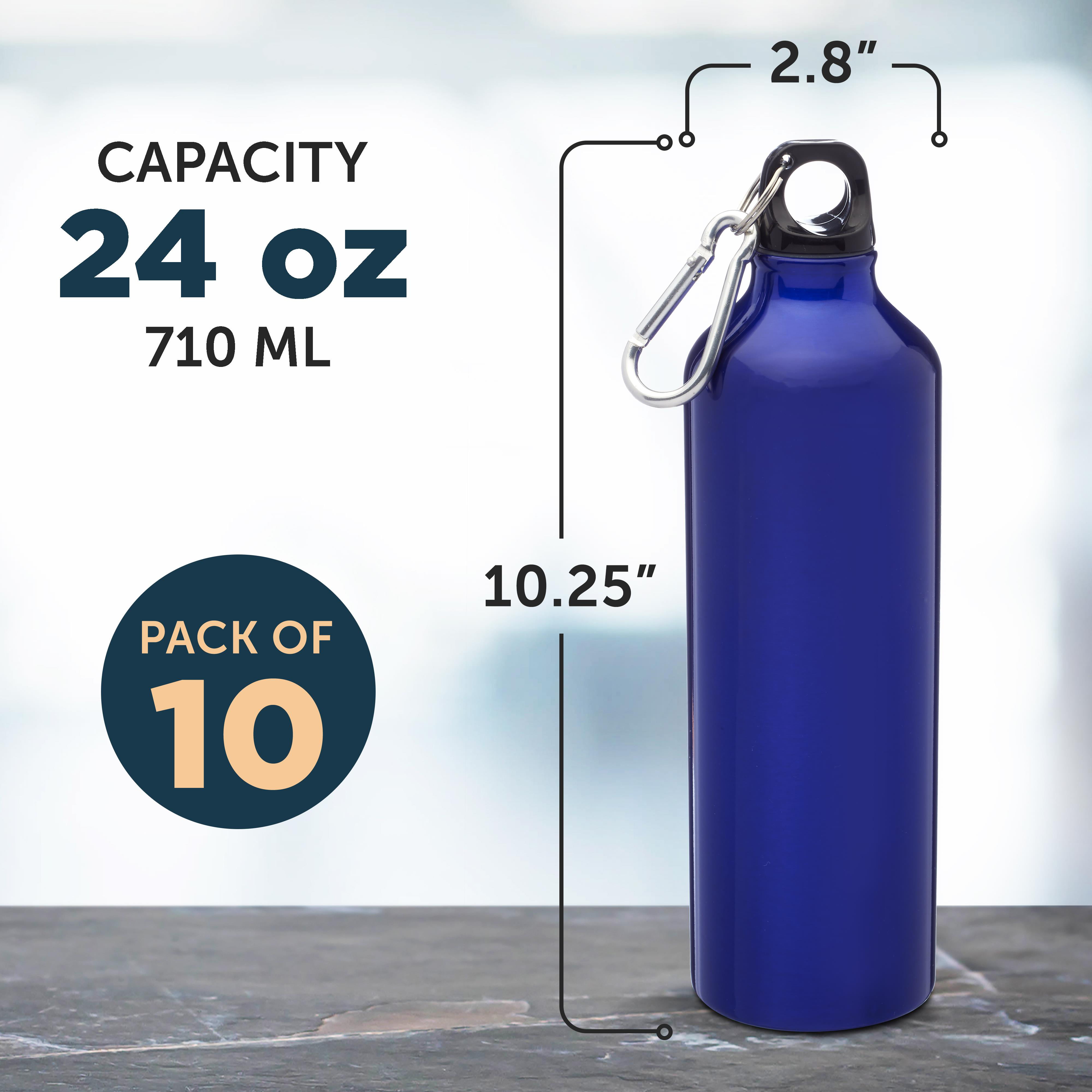 Aluminum Water Bottle with Carabiner-Promo Water Bottle - PROMOrx