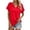 Red, variant on Women Fashion Solid Loose Small V Neck T Shirt Casual Summer Basic Tee Top Daily Wear Soft Blend Street Style