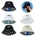 thumbnail image 3 of Chapeau Bob à Large Bord Imprimé Mode Femmes Hommes Broderie Lettre Coréenne Extérieur E1 R2A9, 3 of 8