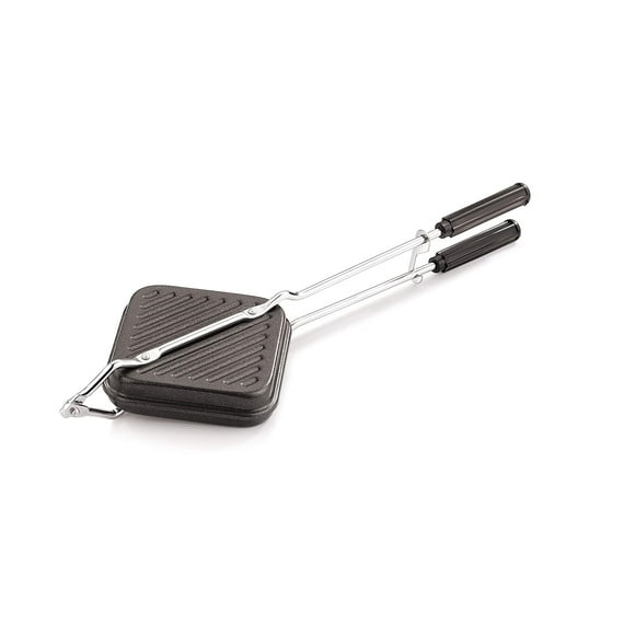 Non-stick Grill Sandwich Toaster, Black - Gas Flame Compatible | Consumes Lower Gas