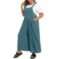 thumbnail image 5 of Cueply Womens Plus Size Overalls Jumpsuits Causal Sleeveless Adjustable Straps Wide Leg Long Pants with Pockets, 5 of 9