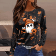 thumbnail image 2 of Women Plus Size Halloween Shirt Vintage Halloween Tshirt Graphic Shirts Halloween Pumpkin T-Shirts, 2 of 6