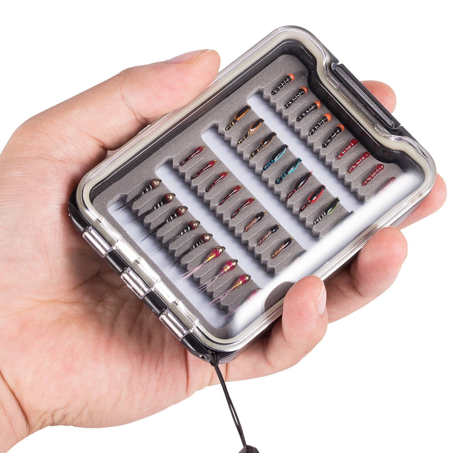 Bassdash Fly Fishing Lures Kit with Box Nymph Beadhead Wet Fishing Dry Flies for Trout Bass Salmon