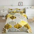 thumbnail image 2 of jejeloiu Chic Mermaid Pattern Bedding Comforter Set,Rustic Boho Geometric Twin Comforter Sets,Gold White Black Bedding Set For Teens,Breathable Home Decor Reversible,2pcs, 2 of 8