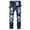 Dark Blue, variant on Men's Ripped Distressed Destroyed Straight Fit Washed Denim Jeans Pants