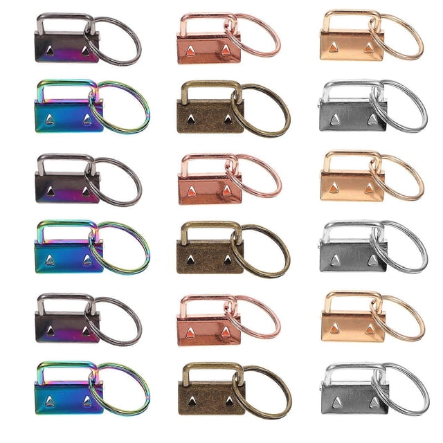 50Pcs Key Chain Clamp Fob DIY Supplies for Wristlet Keyring Belt Webbing