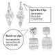 thumbnail image 4 of Jstyle - Juego de 4 pares de pendientes colgantes con clip, cuadrados, rectangulares, de metal dorado, geométricos, sin perforación,Silver, 4 of 6