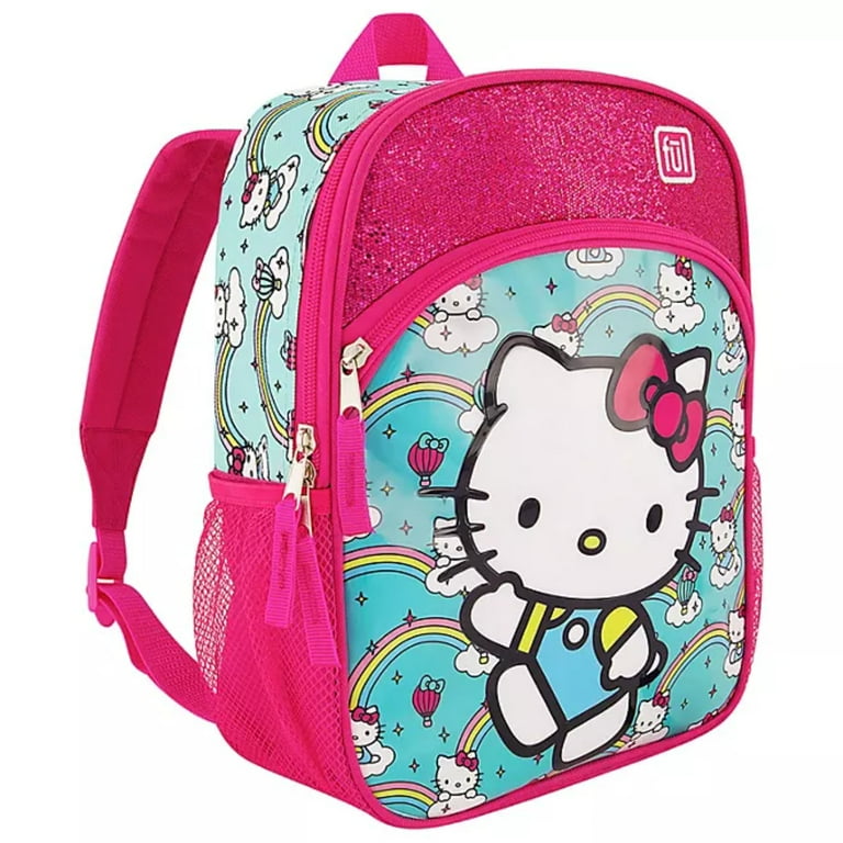 hello kitty characters backpack Allover School - Kitty, My Melody, Kuromi, Keroppi - Officially Licensed School Bookbag (My Melody Pink) This cute set features a spacious backpack adorned with vibrant Hello Kitty prints and a checkered pattern Hello Kitty Licensed Character Backpack
