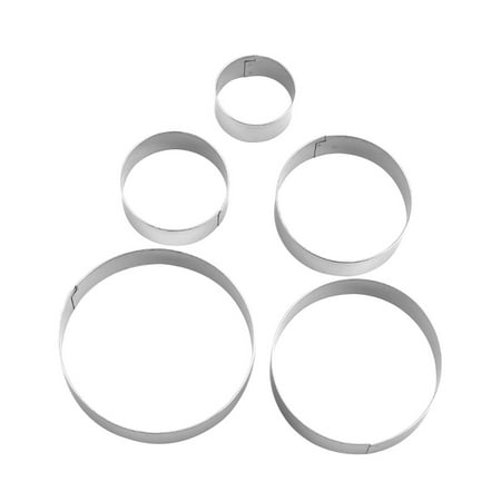

2 Sets Stainless Steel Cookie Cutters DIY Round Biscuits Mold Kitchen Baking Tool (5pcs/Set)