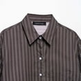 thumbnail image 7 of Purcolt Womens Striped Button Down Shirts Dressy Casual Long Sleeve Collared Blouses Boyfriend Work Office Tops, 7 of 7