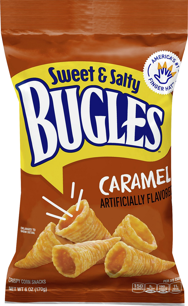 Bugles Sweet & Salty Caramel Corn Snacks, 6 oz Bag