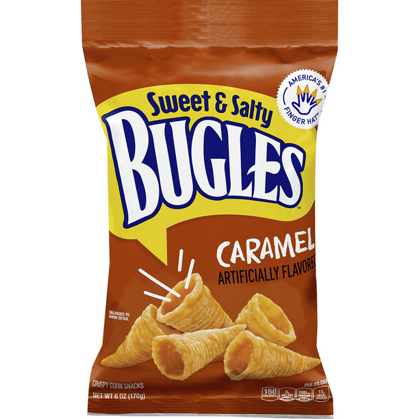 Bugles Sweet & Salty Caramel Corn Snacks, 6 oz Bag