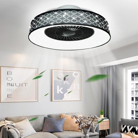 

Depuley 40W Low Profile Ceiling Fan with Remote Control 3 Color 3 Speeds Modern Indoor Flush Mount Starry Invisible Blades Ceiling Fan with Light for Bedroom Living Room Kitchen Timing