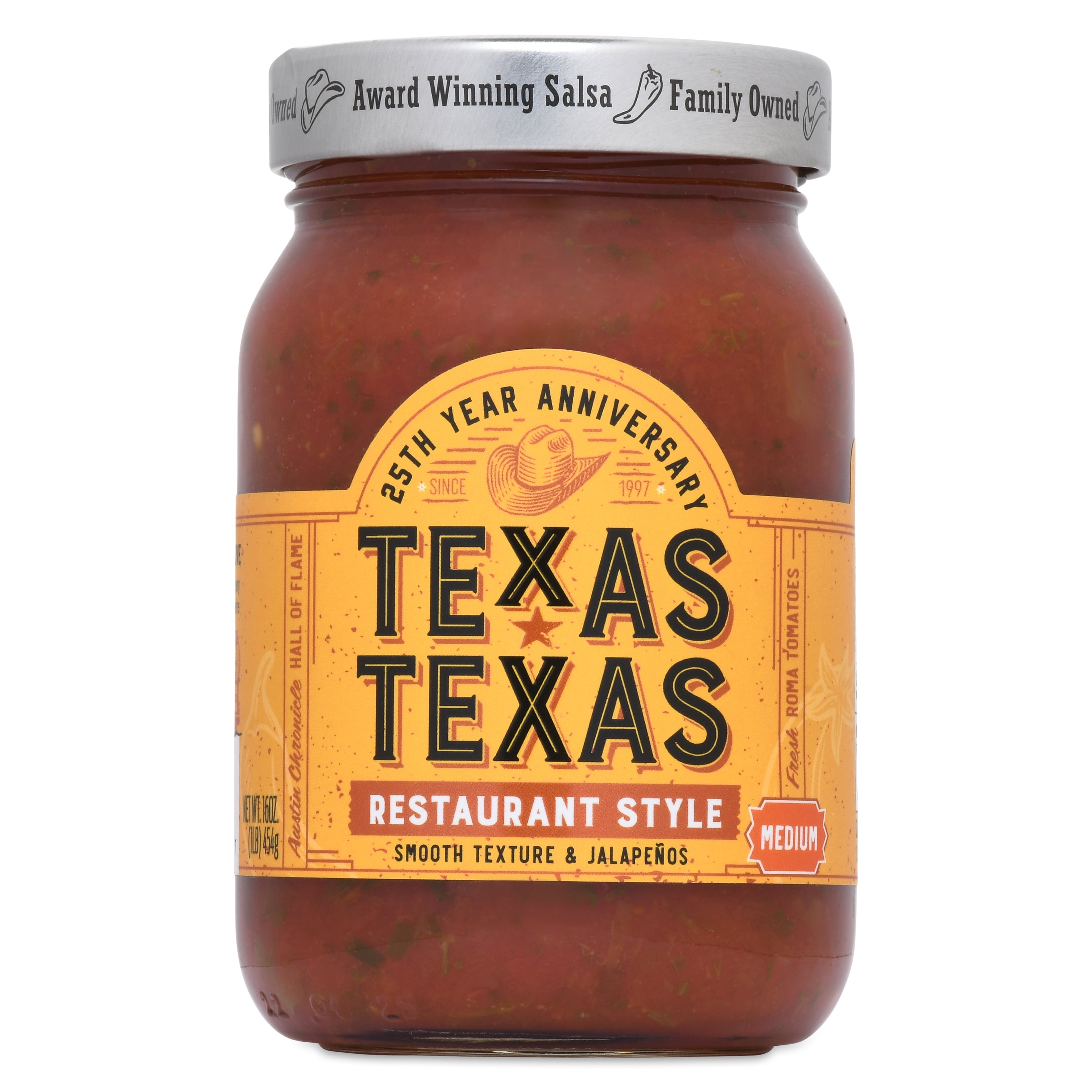 (3 pack) Texas Texas Restaurant Style Medium Salsa, Fresh 16 oz Jar