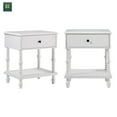 thumbnail image 3 of Walker Edison Vivienne Easy Assembly Solid Wood Spindle 1-Drawer Nightstand, Set of 2 - White, 3 of 12