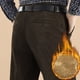 thumbnail image 3 of Puntoco Pantalones de pana con bolsillos y cremallera y cintura alta de color liso para hombre, 3 of 6