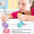 thumbnail image 3 of 6 pcs Cute Pencil Erasers, Cartoon Animal Theme Rolling Colorful R, 3 of 5