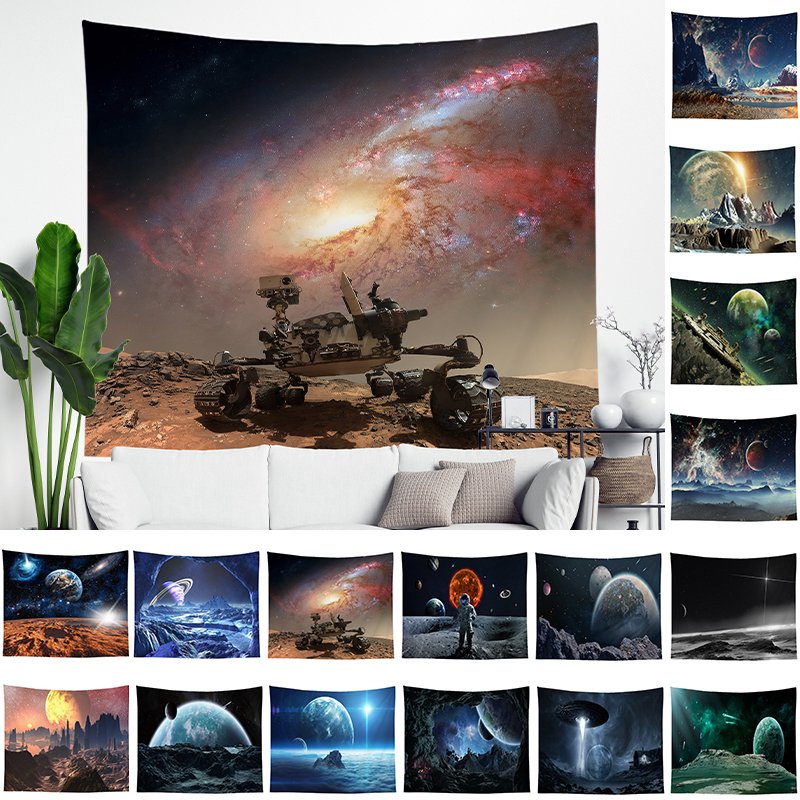 Goory 1Pcs Galaxy Tapestry Space Theme Earth Science Room Art