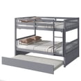 thumbnail image 6 of Leumius Full Over Full Size Bed Frame with Trundle, Ladder and Guardrails, Convertible to 2 Full Size Beds, Rubber Wood Bed with Twin Size Trundle for Boys Girls Grey, 6 of 9