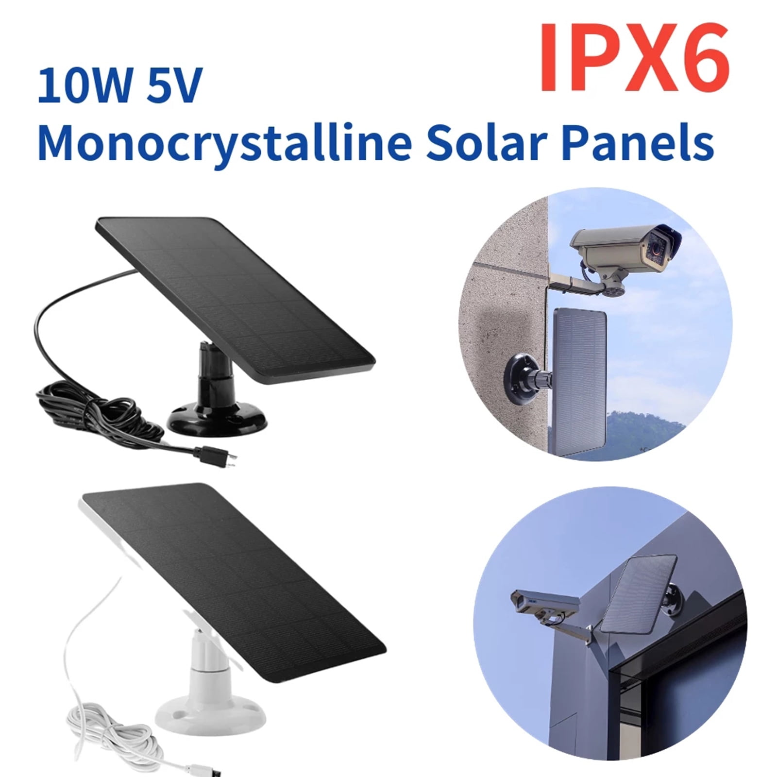 TONKBEEY Outdoor Waterproof 10W Solar Panel Charger For Home Security Camera Surveillance Monitor Solar Cells Powered Charger