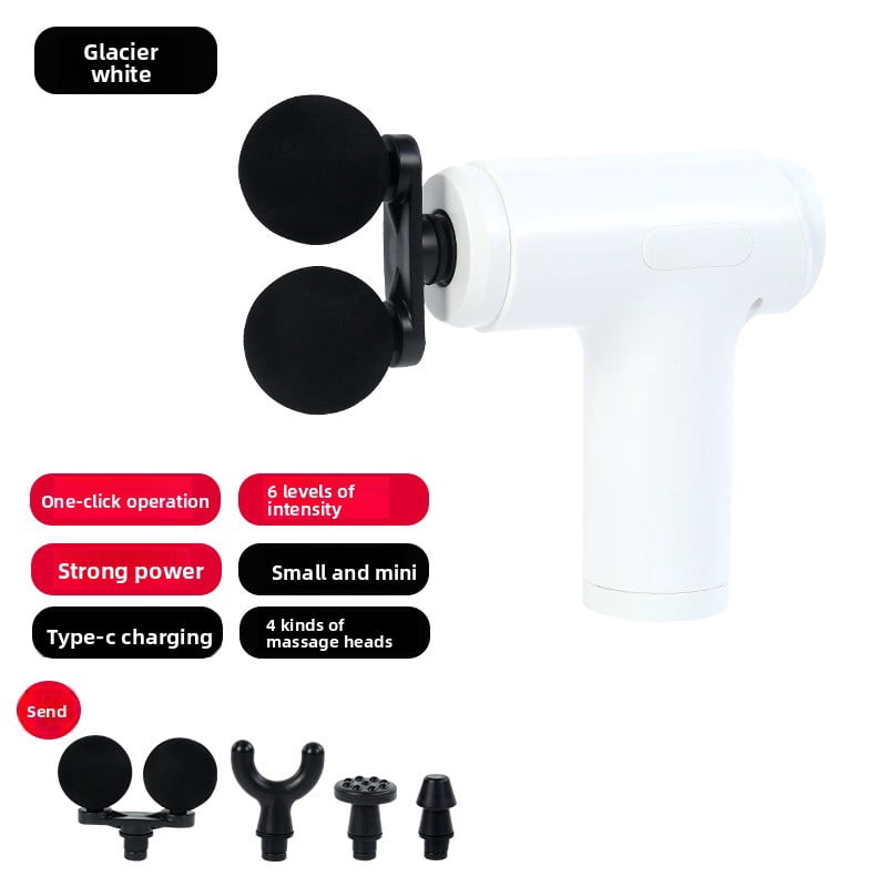 CNV Innovative Dual-Head Mini Massage Gun for Muscle Recovery, Portable Double-Node Percussion Massager with 6 Speeds, Deep Tissue Handheld Quiet Device, Type-C