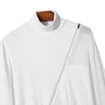 thumbnail image 6 of FRSASU Men's Slim Fit Solid Casual Fashion Patchwork Daily Versatile Outdoor Simple Diagonal Zipper Long-Sleeve Shirt White, 6 of 8