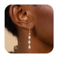 thumbnail image 2 of Aretes ALEXCRAFT de oro 14K con circonia, colgantes con cierre leverback, 2 of 8