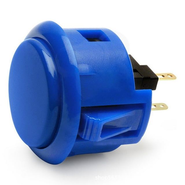 Matsuzay Botón de presión ligero, pequeño, multicolor, redondo, interruptor de Arcade, reinicio automático, llave corta, accesorio de juego sensible a Videojuegos y accesorios azul oscuro 2