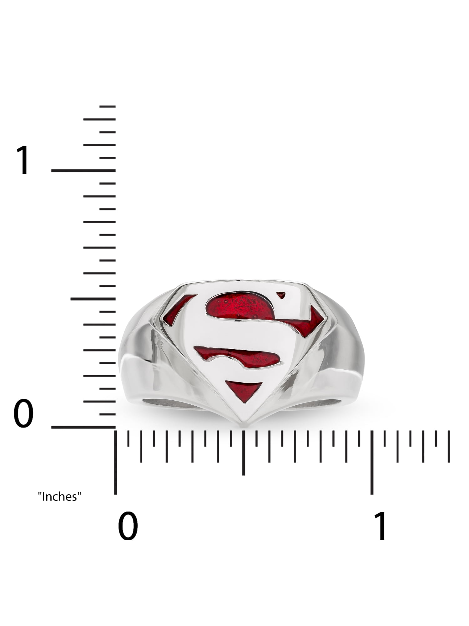 DC Comics Superman Men's Stainless Steel Logo Ring, Size 10