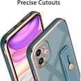 thumbnail image 6 of Case for iPhone 11 6.1 Inch, Soft Silicone TPU Slim Case Electroplated Case Shockproof Phone Case with Wristband Kickstand Phone Loop Finger Holder Strap-Gray, 6 of 7